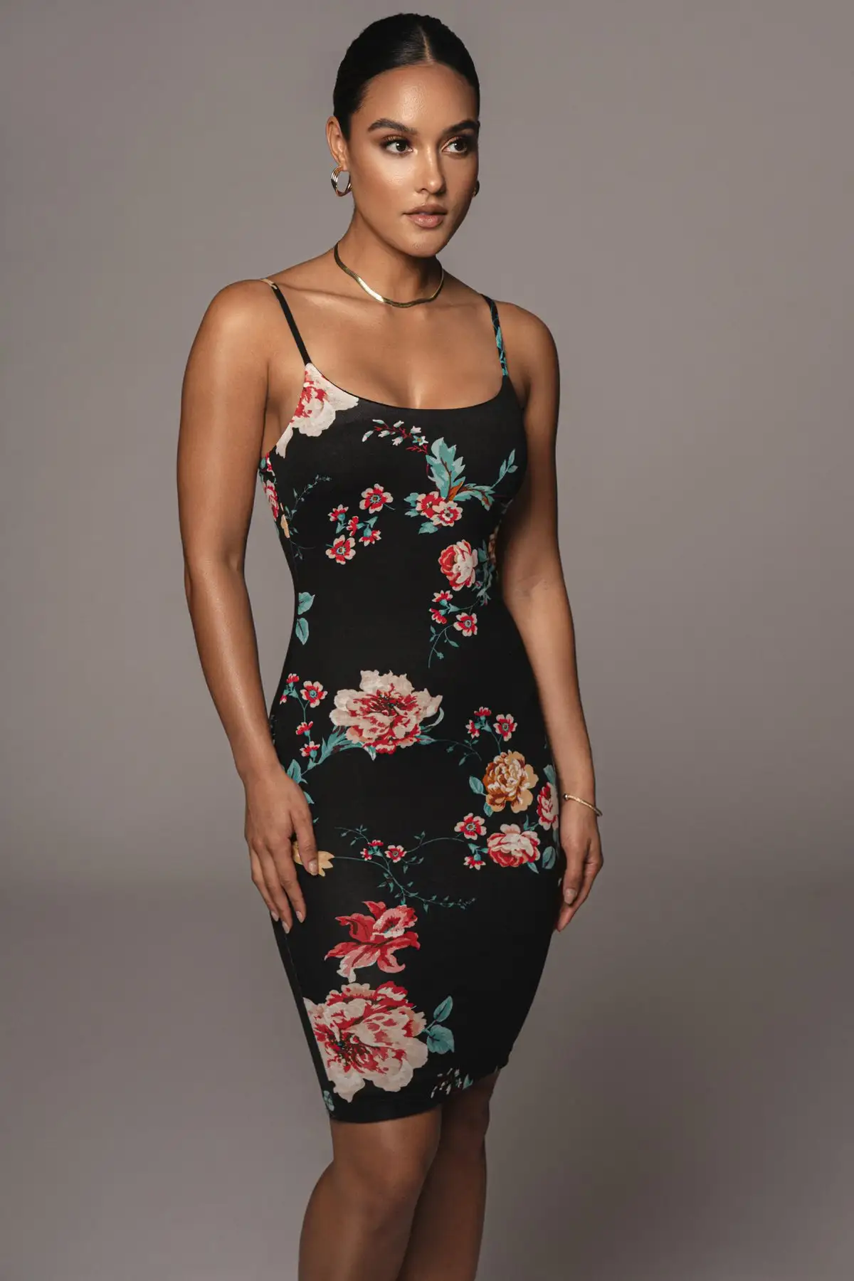 Sexy Printed Halter Strap Bag Hip Dress Women