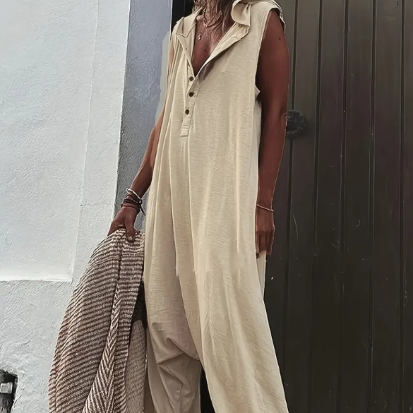 Women's Casual Hooded Jumpsuit
