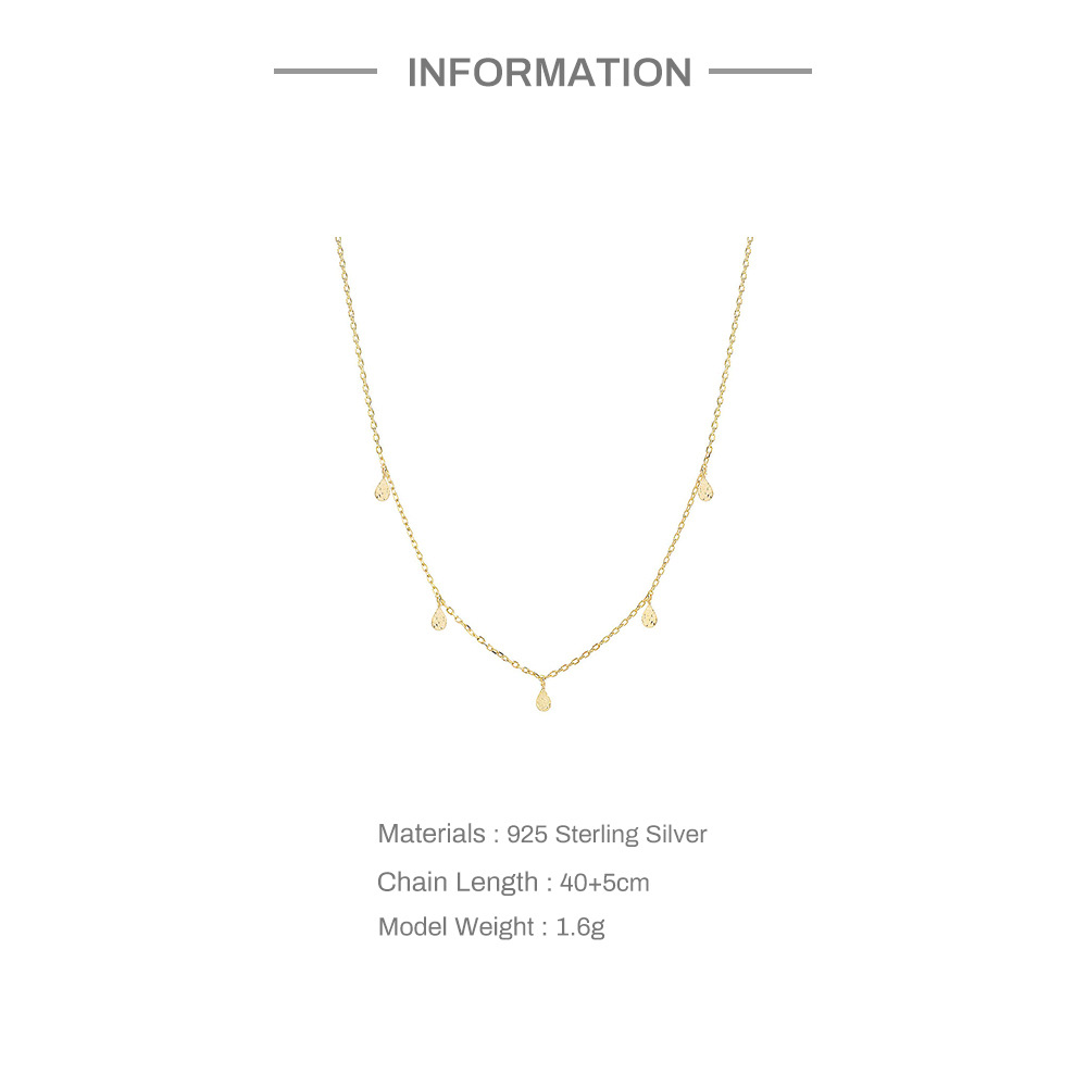 Title 1, S925 Sterling Silver Vater Drop Tvin Necklace C...