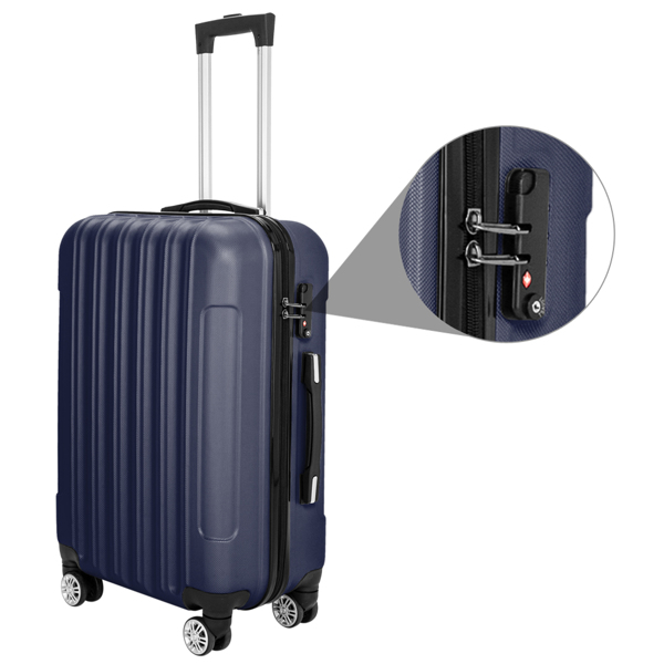 Vertical 3-in-1 Spinner Wheel With Handle Trolley Case 20in 24in 28in ABS Aluminum Alloy Trolley Classic Color - Navy Blue — foto 5