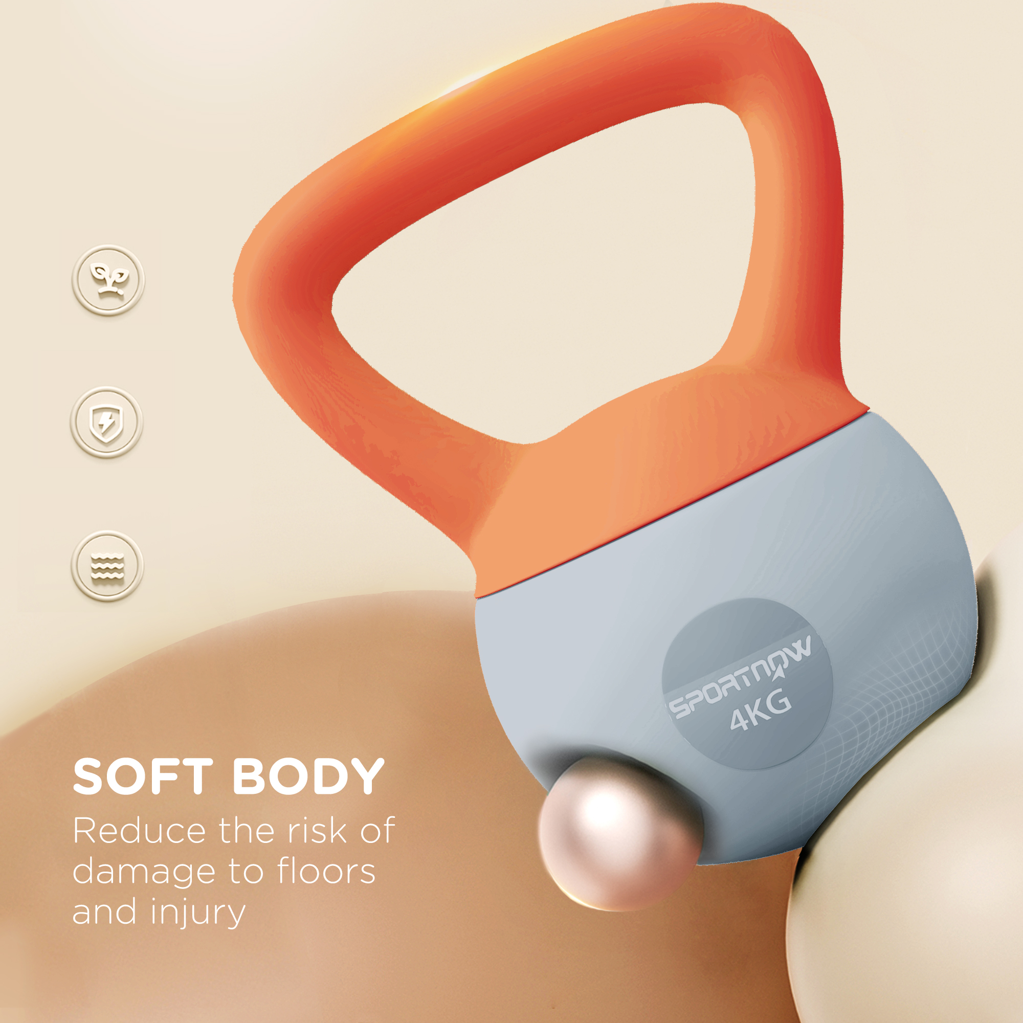 4kg Soft Kettlebell With Anti Slip Handle, Suitable For Home Gym — image 6