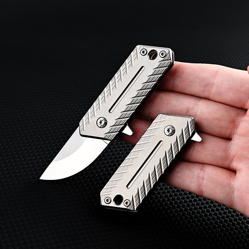 Title 6, High Hardness Titanium Alloy Mini A Folding Kni...