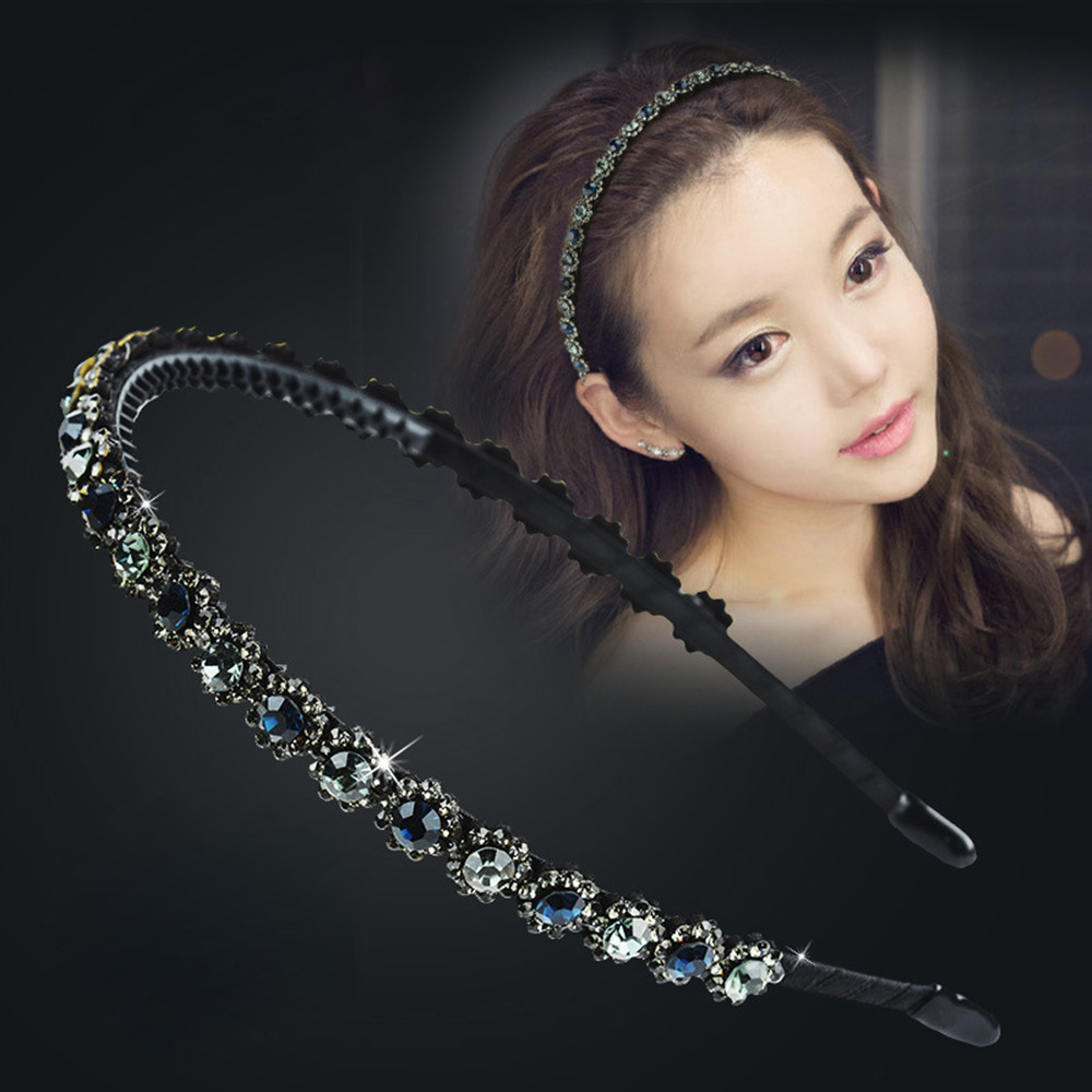 Women's Headband Rhinestone Tooth Clip Simple Grey Blue Main Picture - Shop at LoveMi