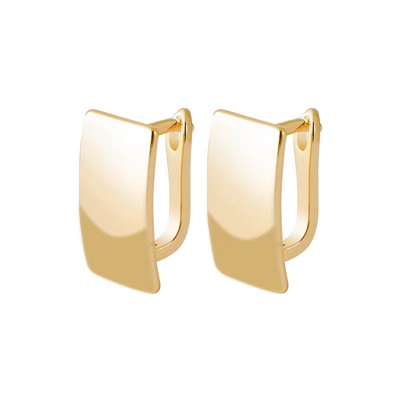 Title 3, Fashion Simple 14K Gold Square Glossy Ear Clip