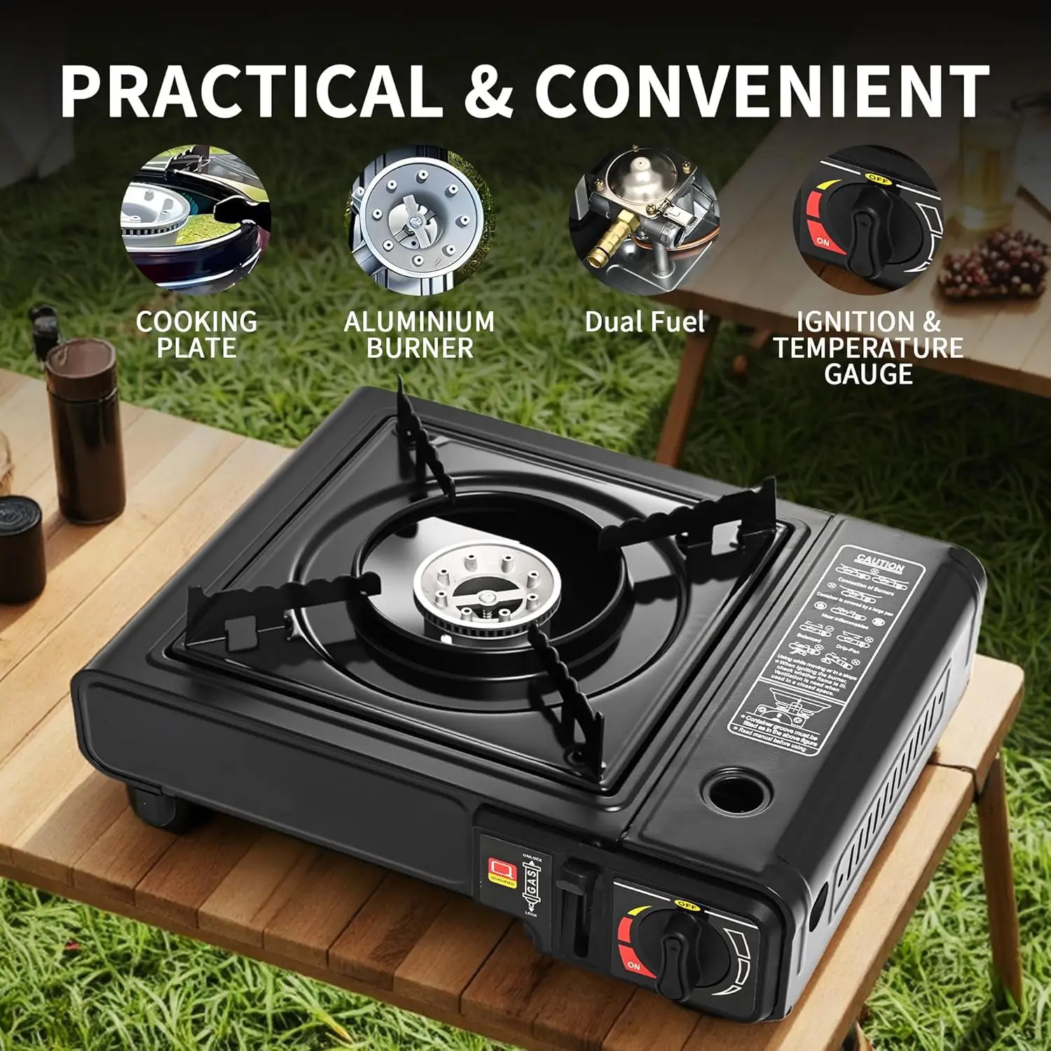 Outdoor Camping Butane Gas Stove Portable Single