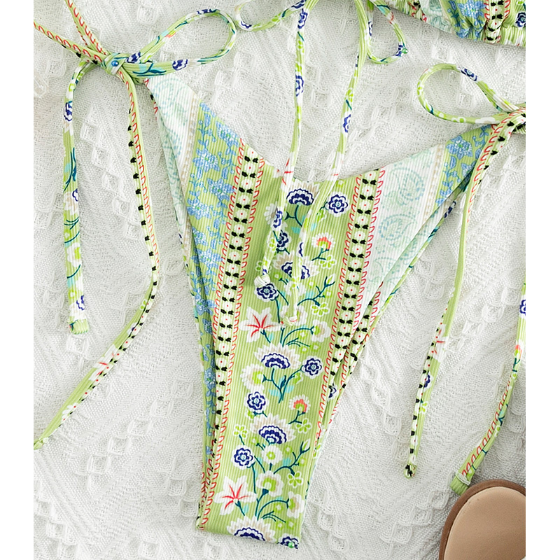 Chinese Style Printed Sub-system Belt Swimsuit - Image 8