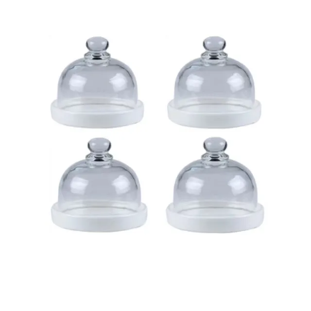 Ceramic Dish Dessert With Lid Tasting Plate White X4 - Shop at LoveMi