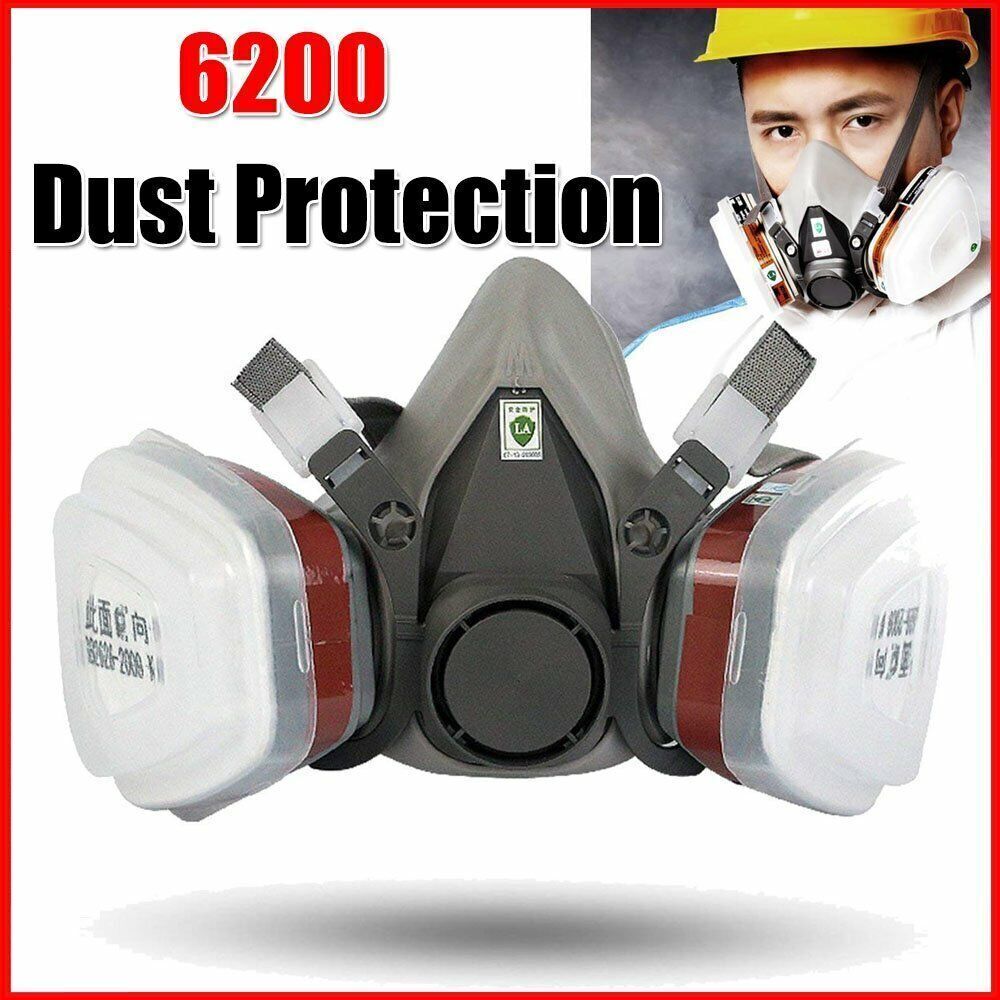7 IN 1 Gas Mask Full Face Respirator Paint Spray Chemical Facepiece Safety NEW