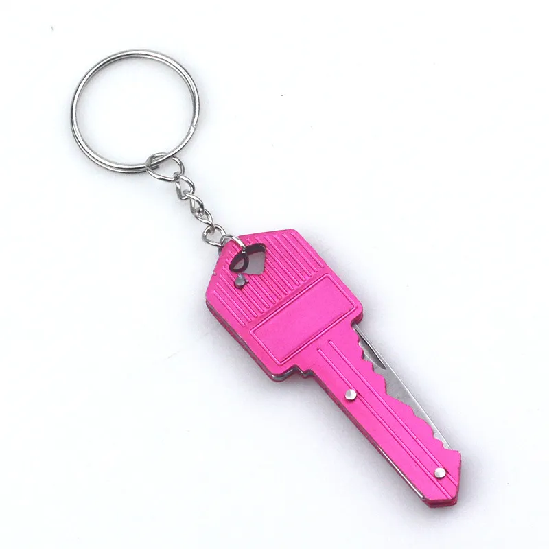 Mini EDC Multi-function Key Knife Pendant - Rose Red