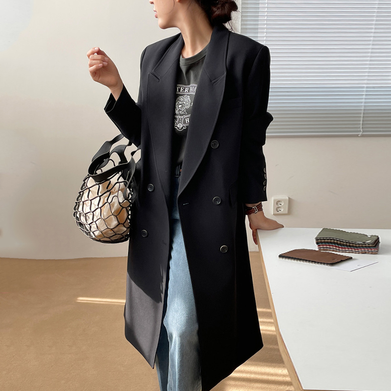 French-style Suit Collar Double-breasted Coat