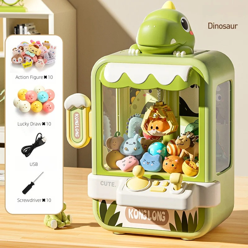 Kids Dinosaur Claw Machine Toy Electronic Arcade Catch Doll Music Mini Game Gift — image 3