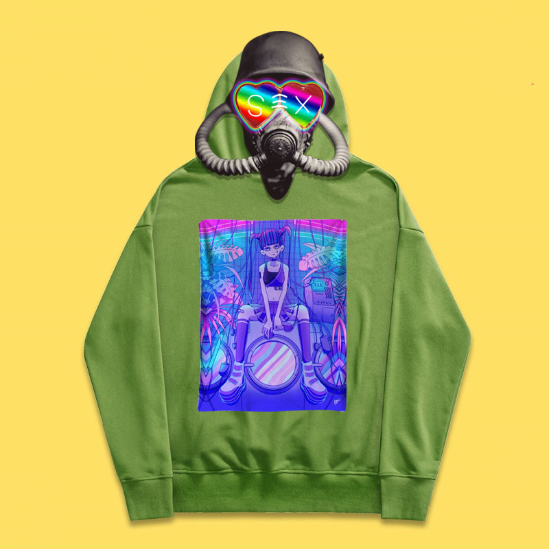 Title 3, Essential hoodie with inkjet steam wave