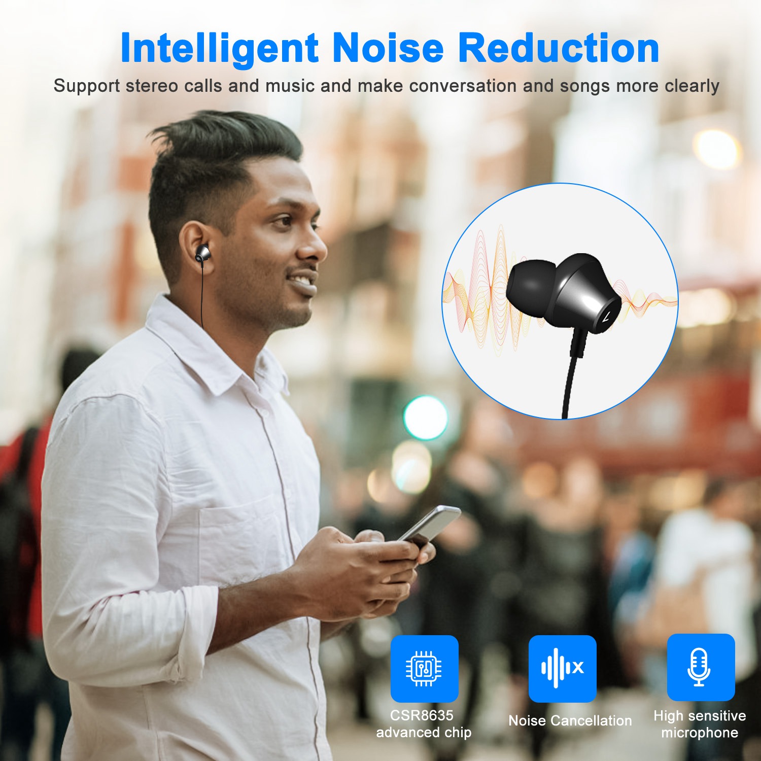 Black-Red Color Options -- 1Pc Wireless Neckband Headphones V4.2 Sweat-proof Sport Headsets Earbuds In-Ear Magnetic… - 11