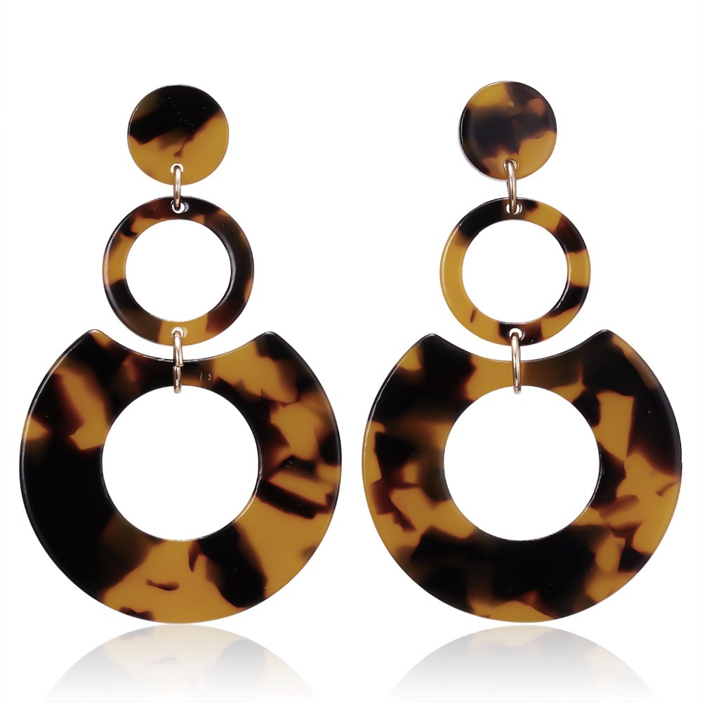 Title 5, Exaggerated Geometric Multi-layer Circle Earrings