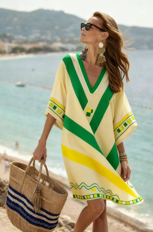 Women's Large Loose Striped Print Dress