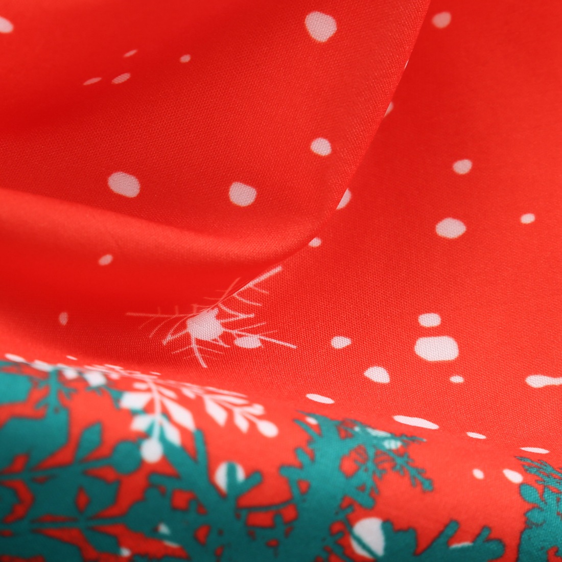 Long Sleeve Elk Print Elastic Waist Swing Skirt