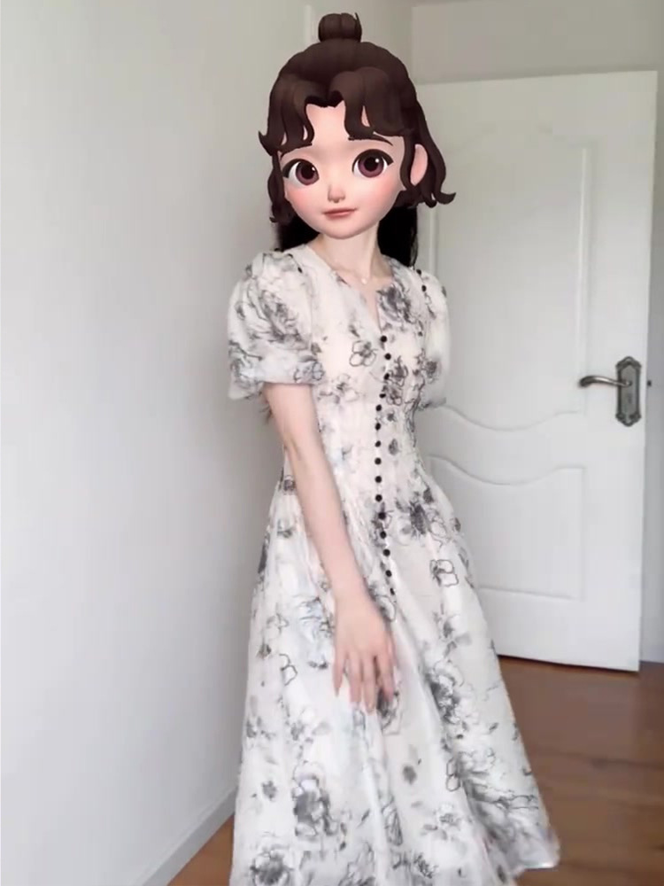 V-Neck Floral Wedding Guest Dress, picture 2 of 5