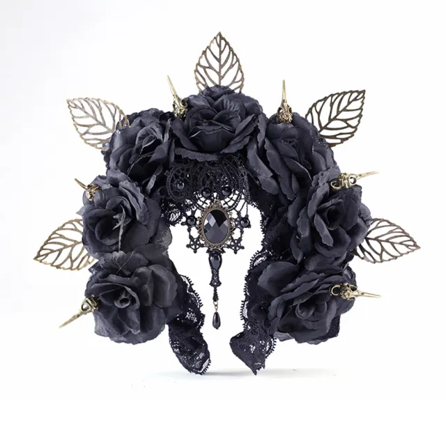 Dark Bird Bone Hair Hoop Halloween Rose Black - Shop at LoveMi