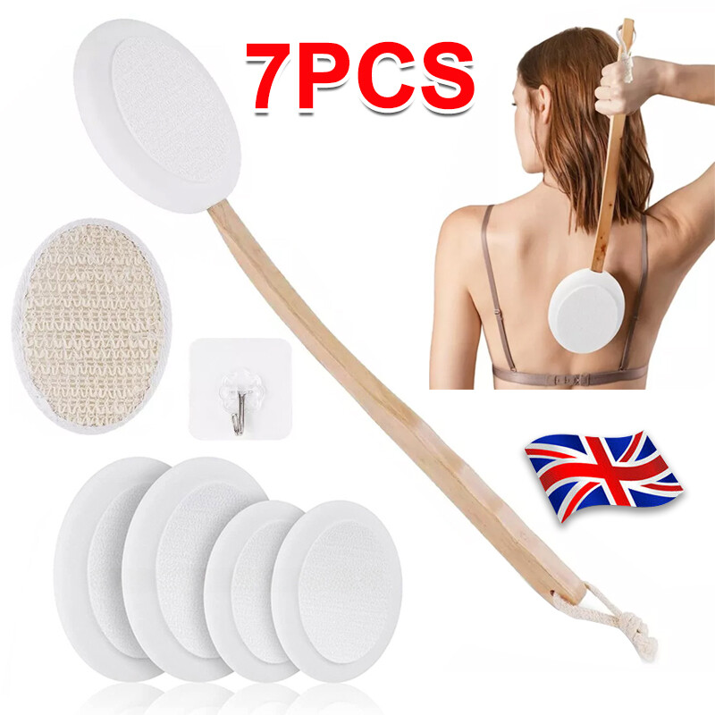 7PCS Back Cream Applicator Lotion For 2 In 1 Body Brush Beech Handle — image 5
