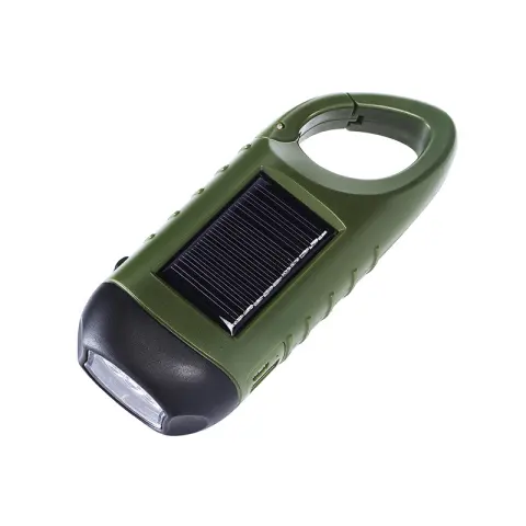 Outdoor Hand-cranked Power Generation Led Flashlight Strong Light Solar