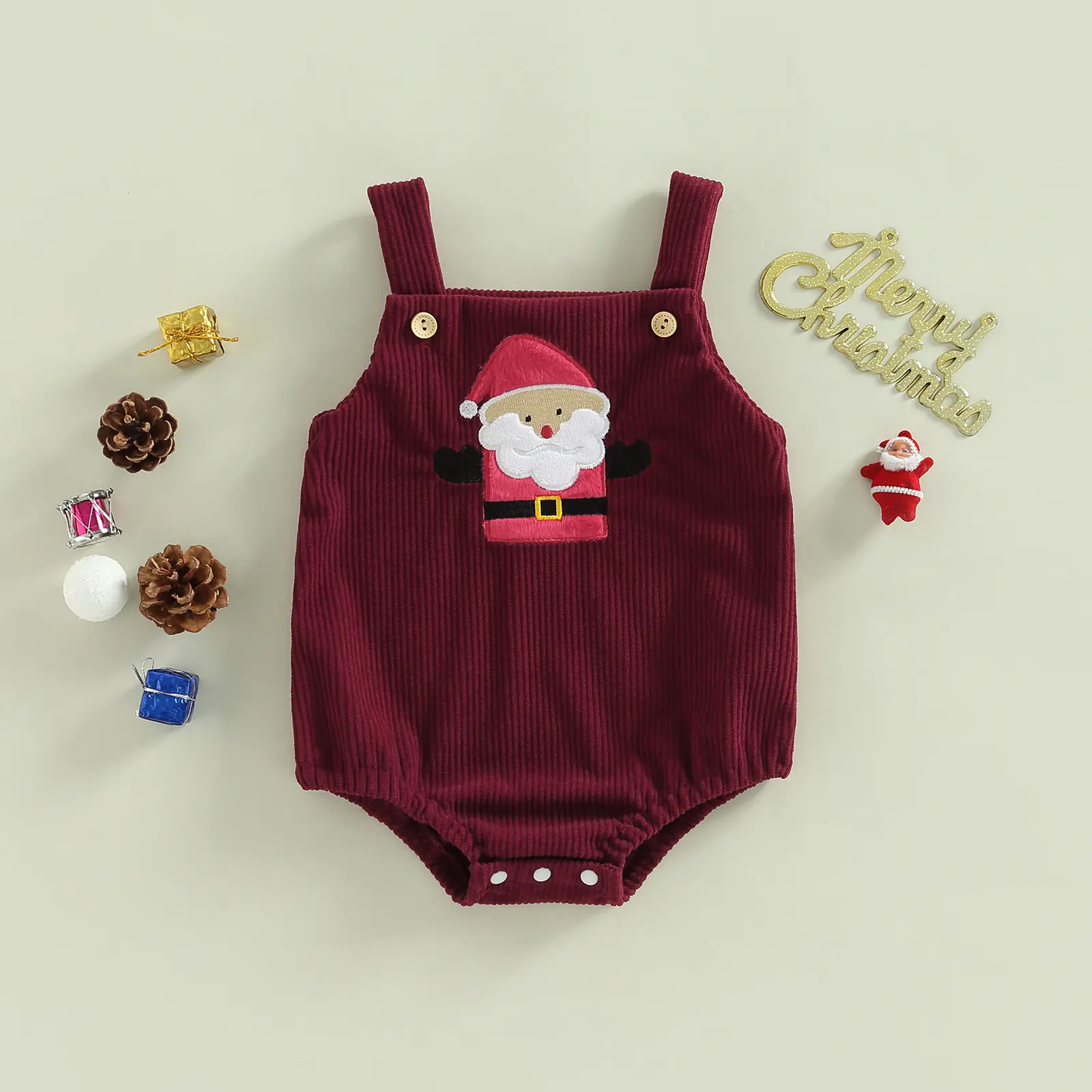 Boys And Girls Multi-color Embroidery Pattern Suspenders Bib