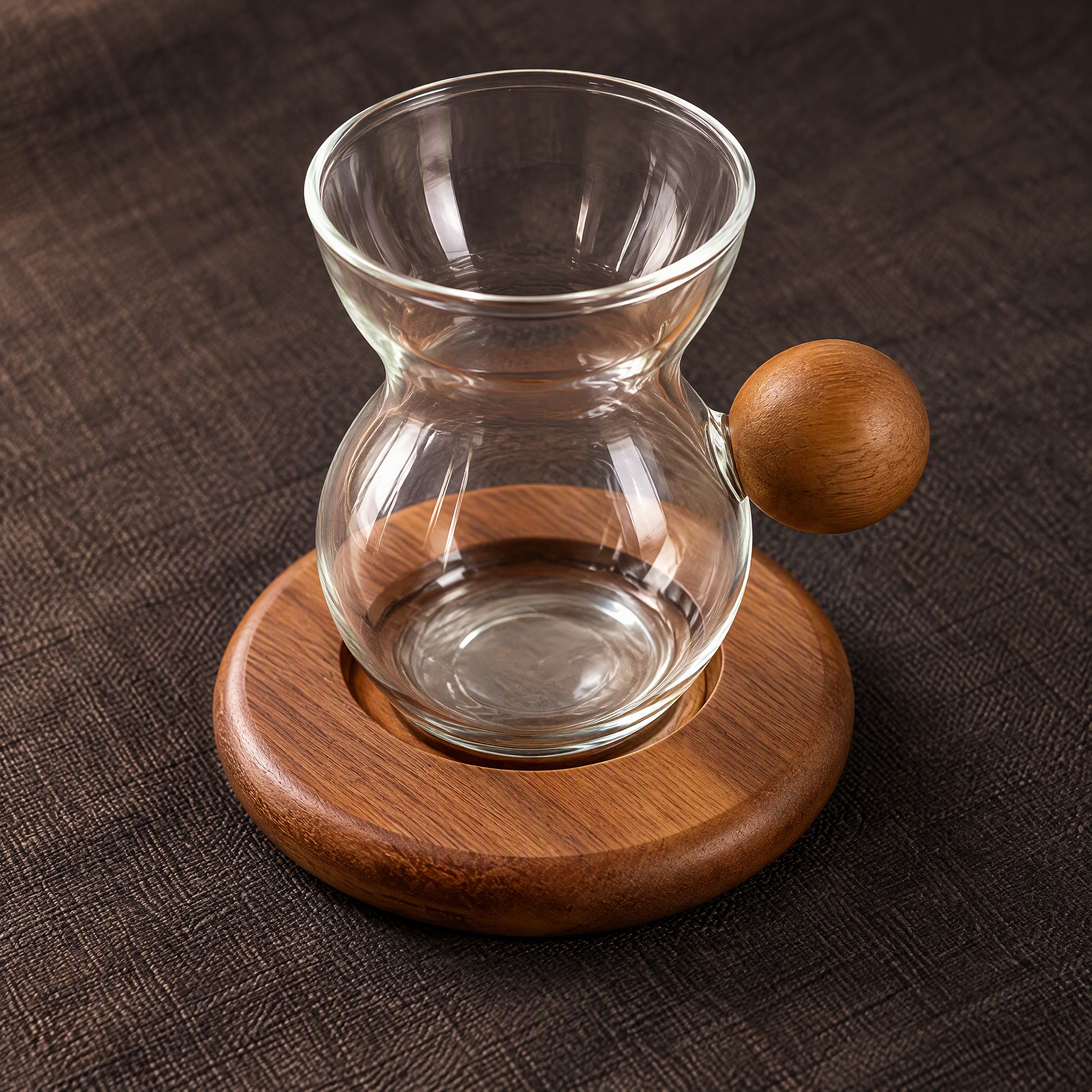 Glass Pour Over Coffee Maker With Wooden Ball Handle