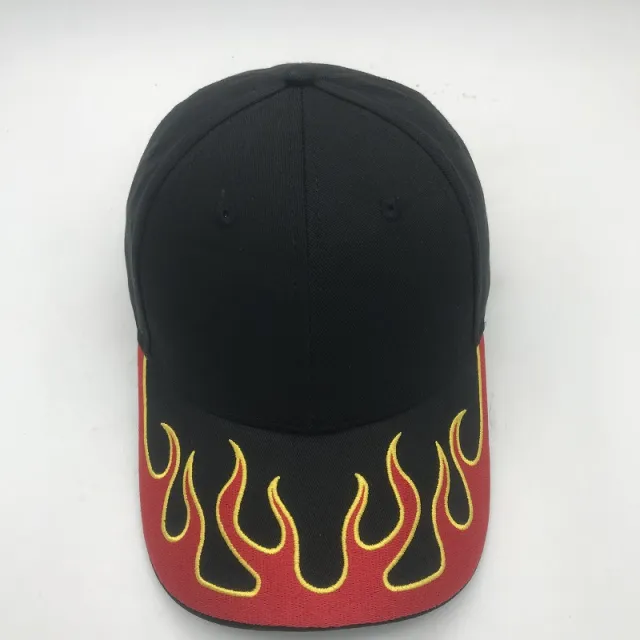New Flame Embroidered Baseball Outdoor Sports Men And Women Black - Shop at LoveMi