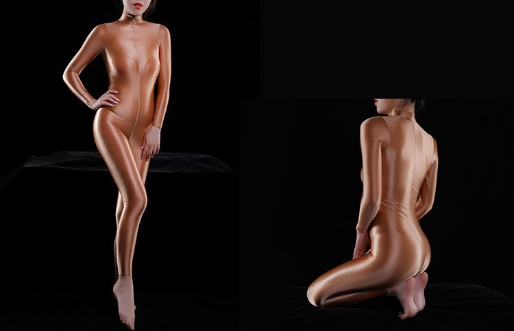 Title 10, Shiny Luxury Shiny Thin Silky Tight Jumpsuit