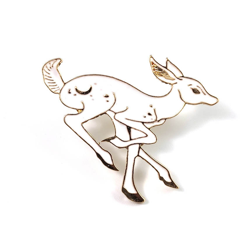 Animal Brooch Black And White Deer Brooch White - Shop at LoveMi