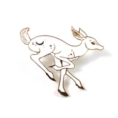 Animal Brooch Black And White Deer Brooch - White - View 1