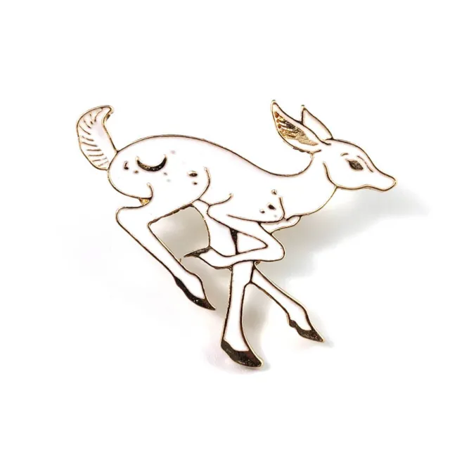 Animal Brooch Black And White Deer Brooch White - Shop at LoveMi