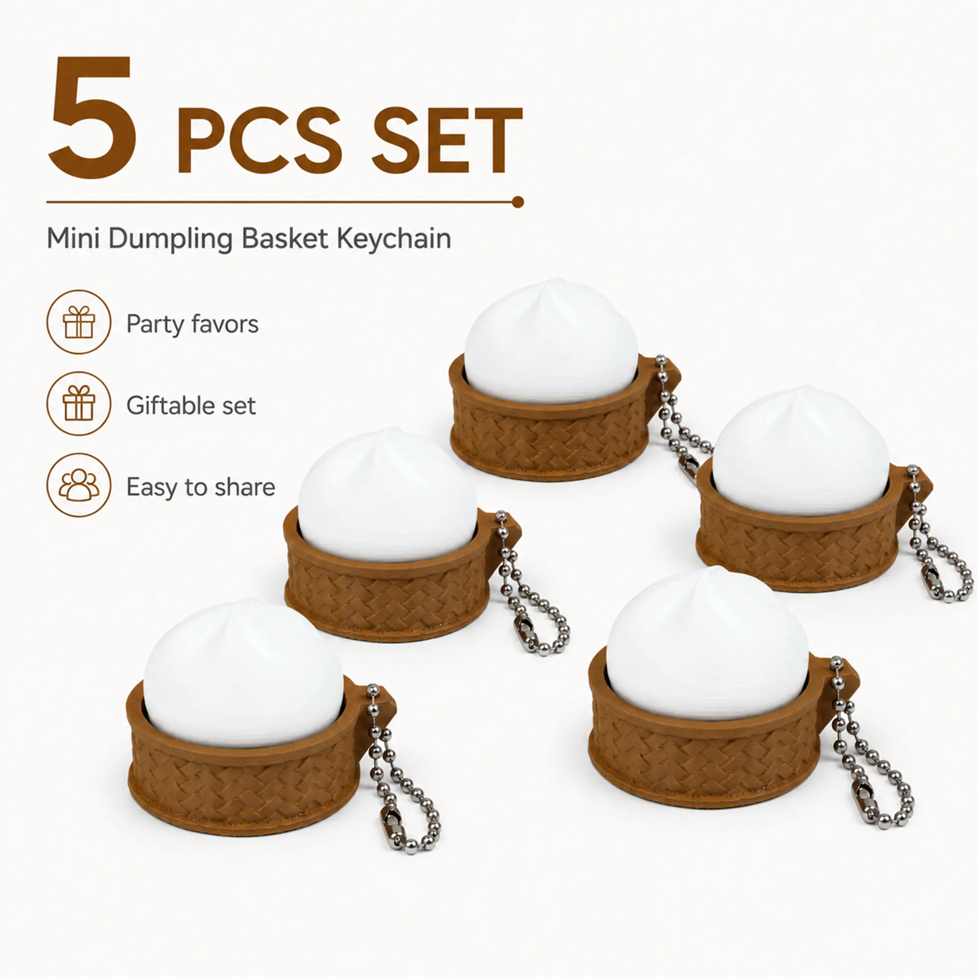 3D Printed Mini Steamed Bun Press Keychain