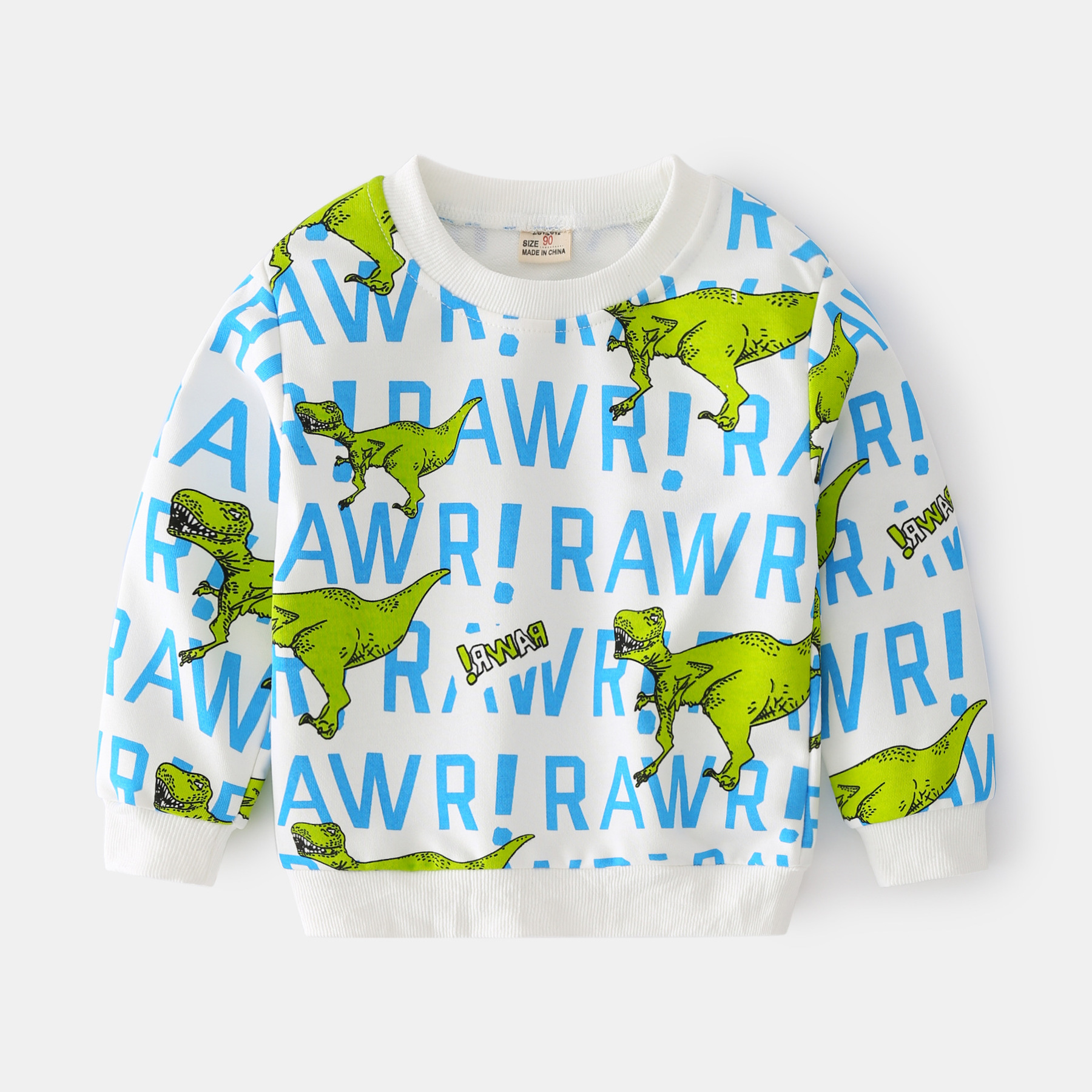 White dinosaur sweater