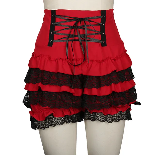 Lace High Waist Sexy Shorts Red - Shop at LoveMi