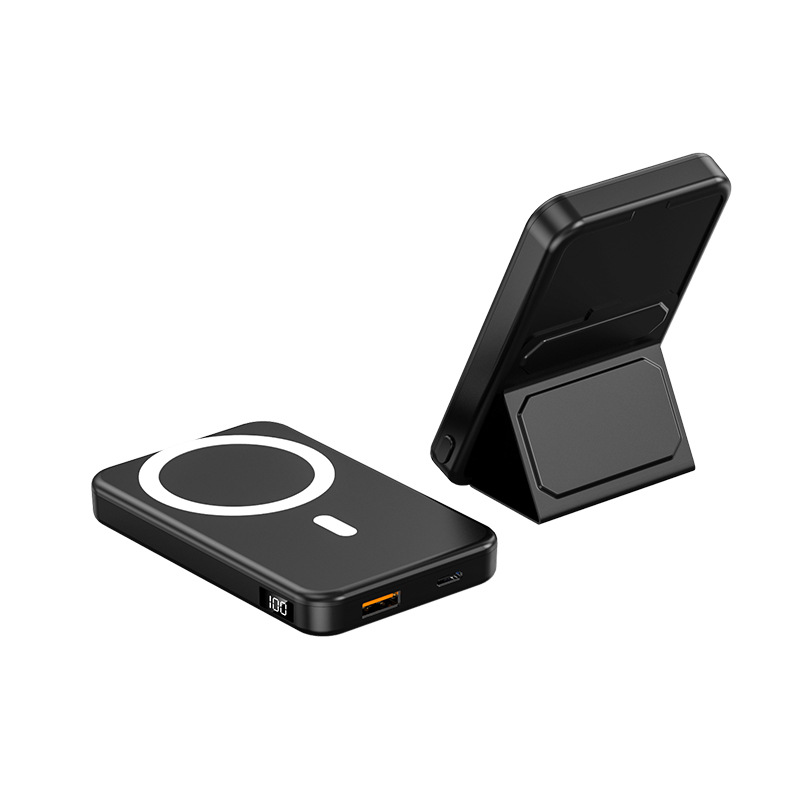 Magnetic Suction Wireless Charging Treasure Large Capacity Folding Bracket Mobile Power Supply - Image 4