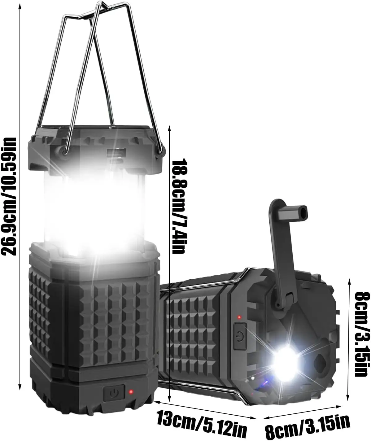 3 In 1 Solar Hand Crank LED