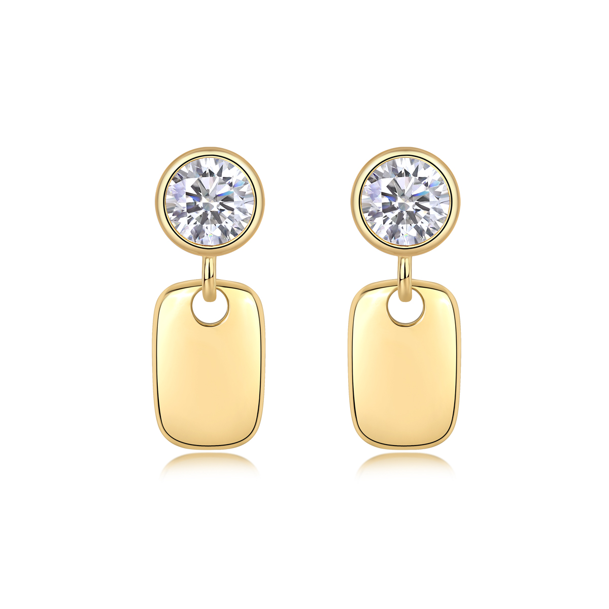 1ct Starlight Star Geometric Moissanite Earrings