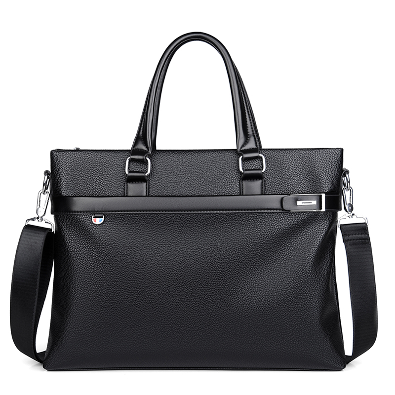 Large Capacity Business Handbag Men's Soft Leather Briefcase — foto 6