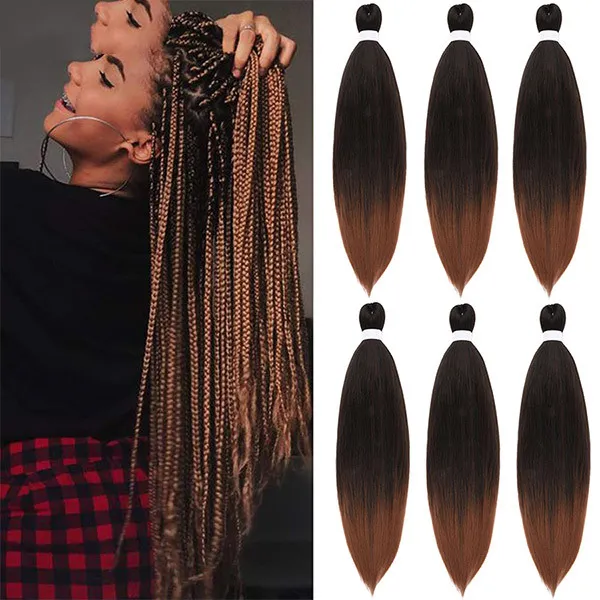 High Temperature Silk Braids African Wig Braids Color Gradient Black Brown - Shop at LoveMi