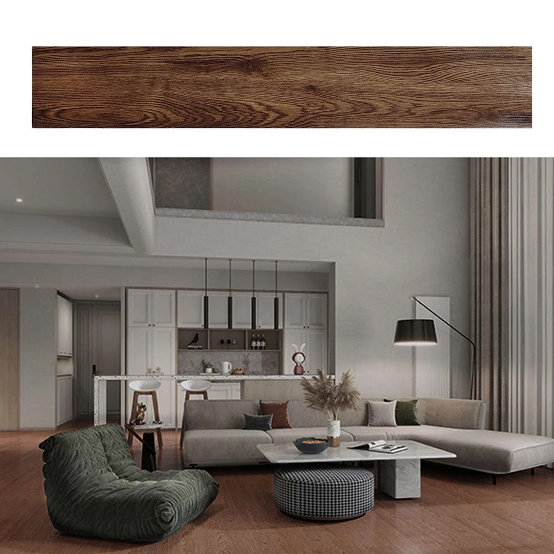 NEW 5m Floor Planks Tiles Self Adhesive Wood Effect Vinyl Flooring Kitchen — image 12