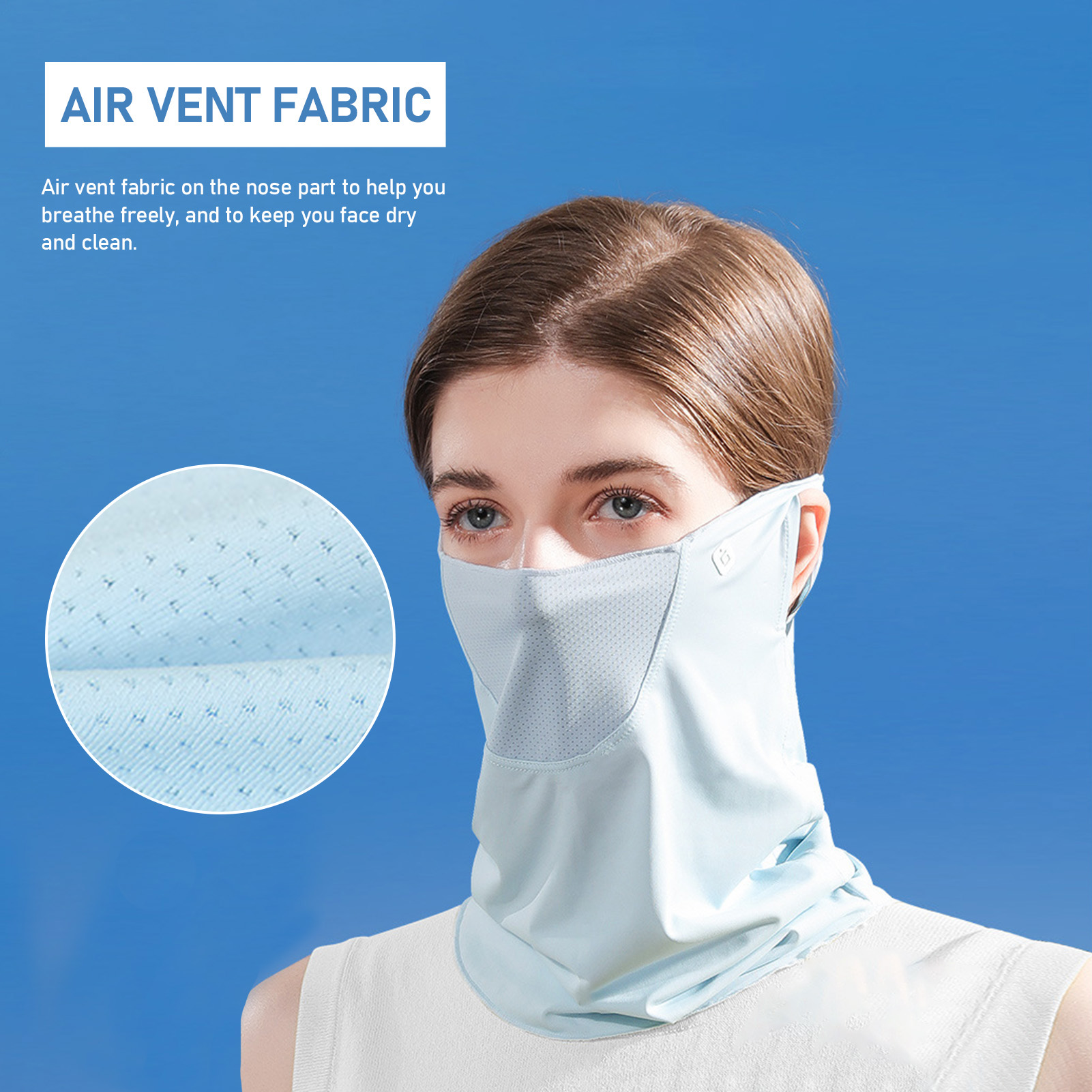 Summer Face Cover Face Scarf Balaclava UV Protction Earloop Neck Gaiter Breathable Outdoor Sports Women — foto 2