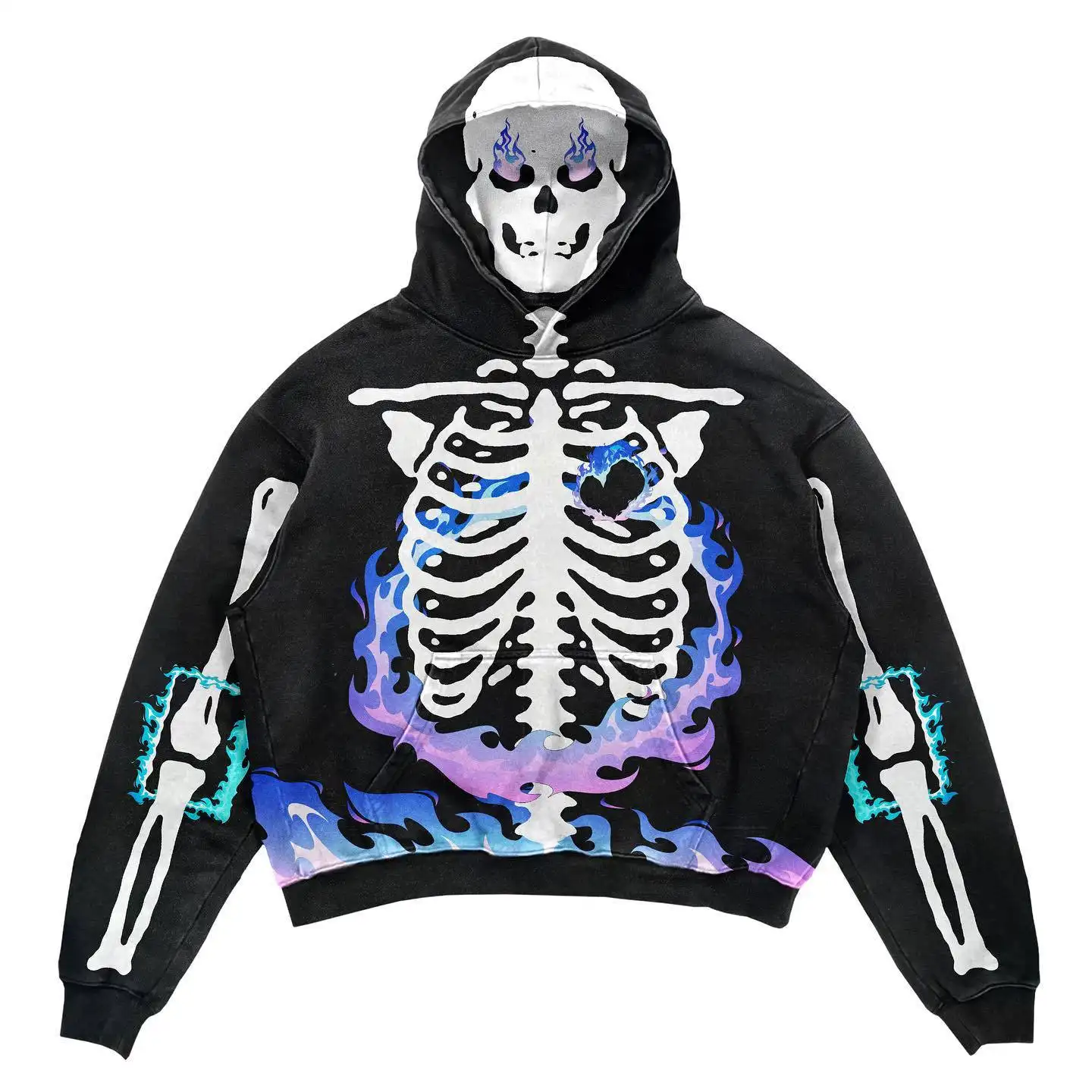 Men's Collar Loose Letter Skull Top