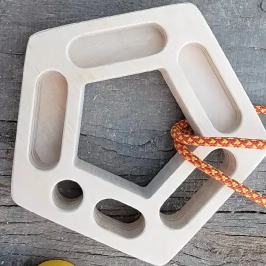 Climbing Board Finger Force Plate Pentagonal Round Portable Training Suspension Plate Wooden Finger Force Plate