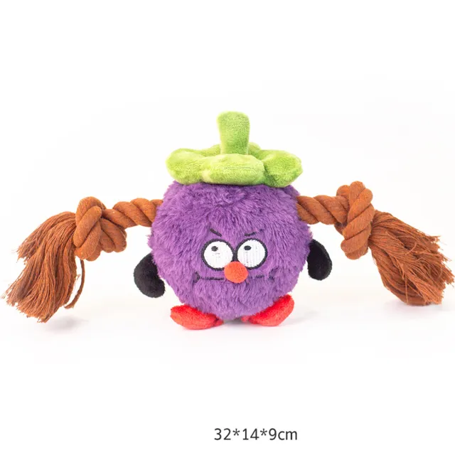 Interactive Dog Toy Plush Rope Knot Tug Of War Game Bb Bite Resistant Molar Tooth Toy Purple - Shop at LoveMi