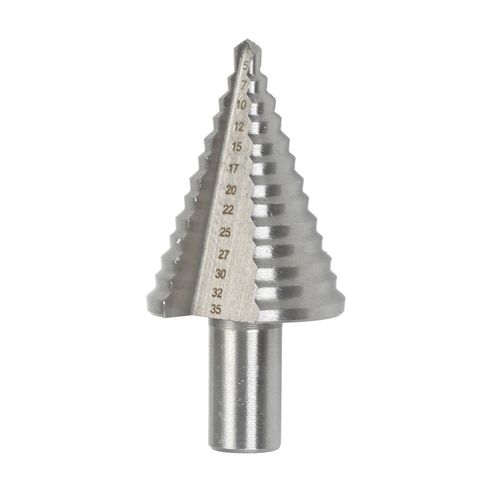 5-35mm 13 Step Titanium Spiral Groove Conical Cone Drill HSS Bit Set Hole Cutter — image 3