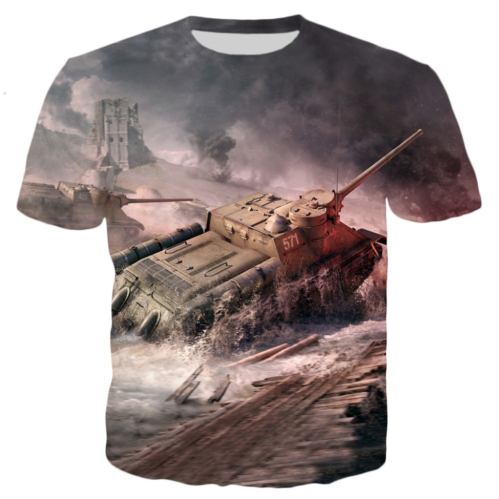 Title 3, 3D-Digitaldruck-Spiel Rundhals-T-Shirt Herren K...