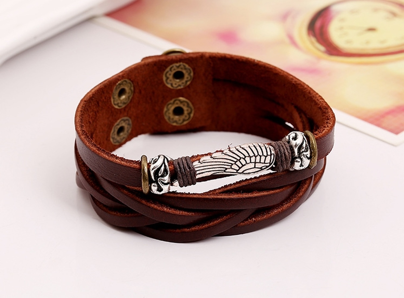 Men's Vintage Real Punk Leather Bracelet