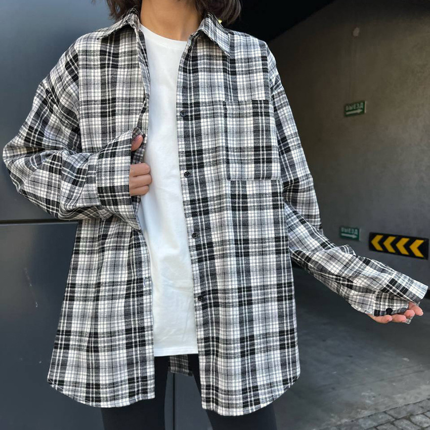 Title 3, Womens Fashion Casual Plaid Shirt with Pocket,...