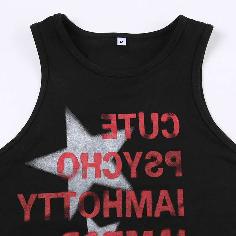 Women's Slim Clash Print Sleeveless Tops