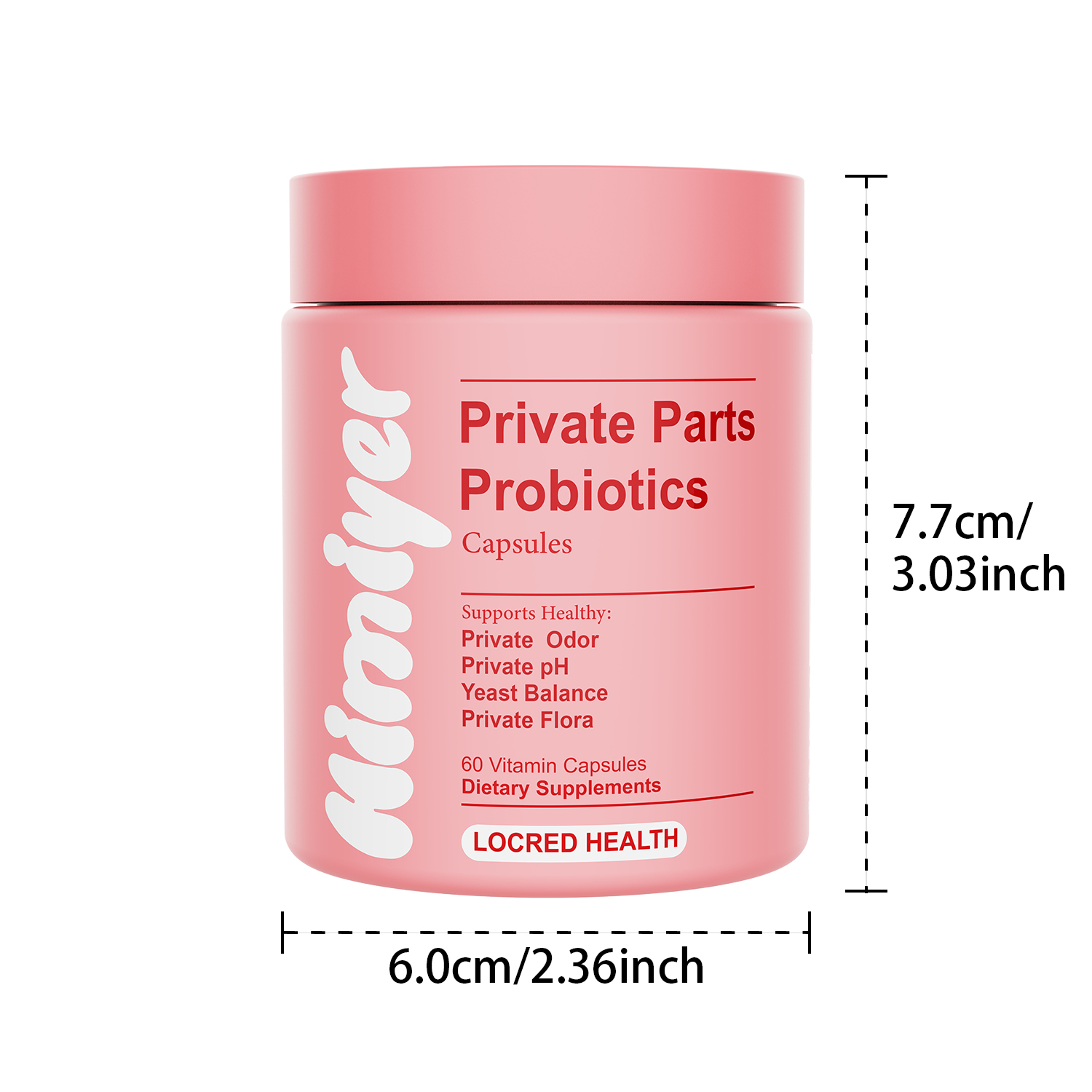 a product image showing a pack of Women's Vaginal Probiotics - PH Balance, 60 count and description of the product benefits and key features.